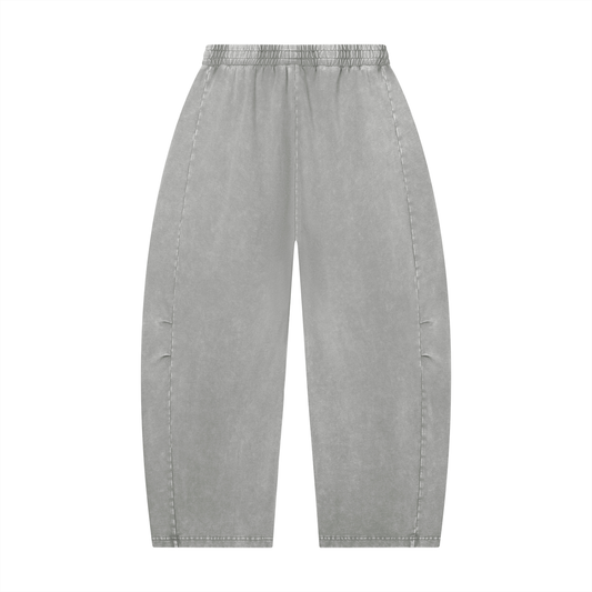 Unisex Mineral Wash Barrel Leg Pants