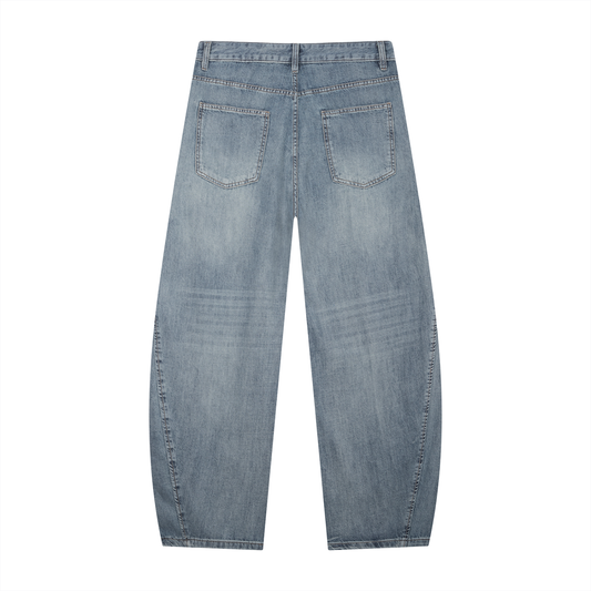 Men's Vintage Wash Barrel Leg Jeans