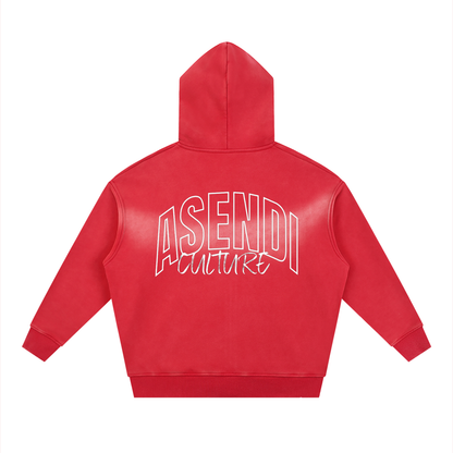 Unisex Sunfade Two-way Zipper Boxy Fleece Hoodie