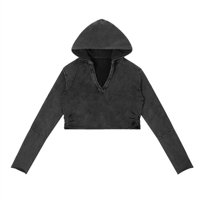 Women's Vintage Washed Raw Edge Hoodie
