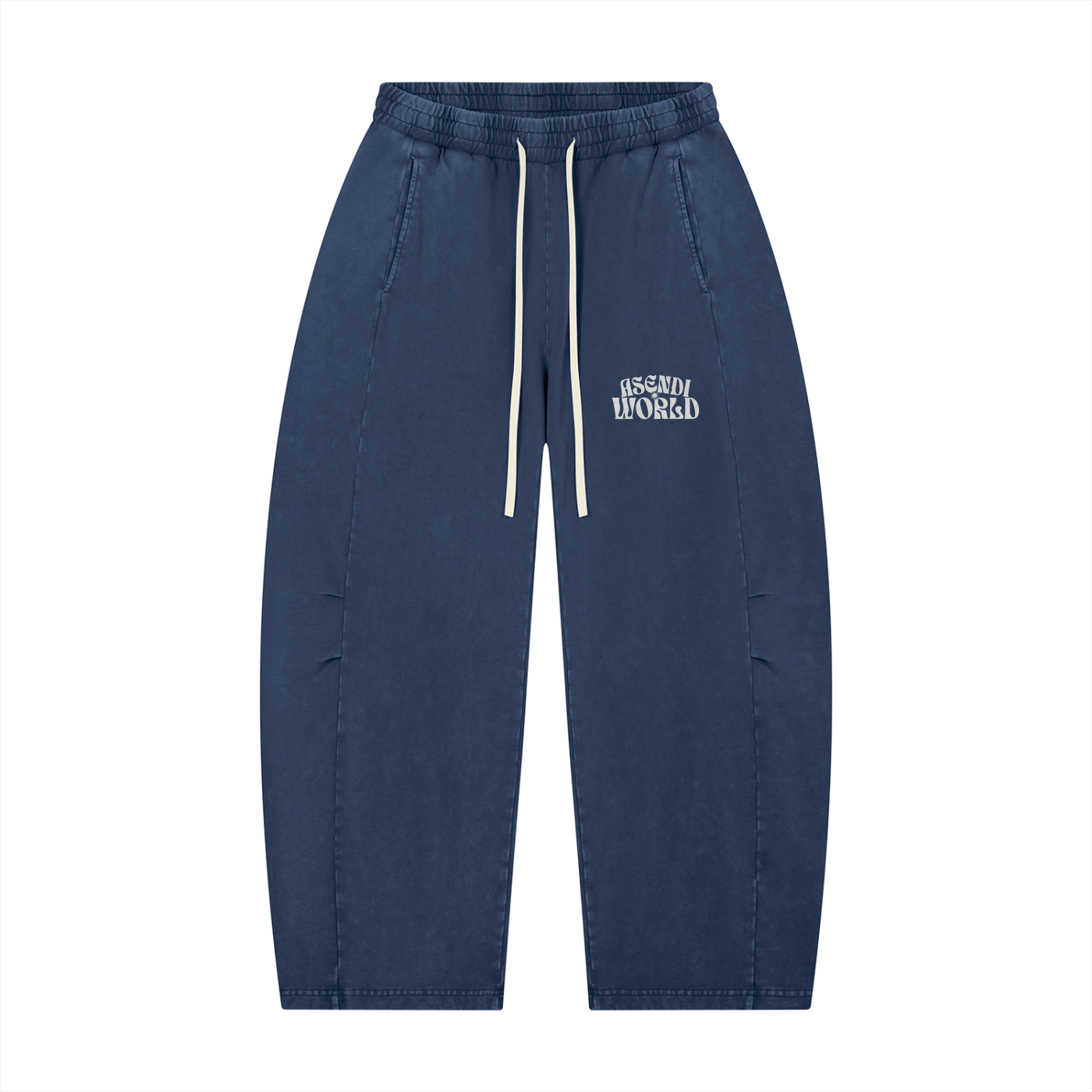 Unisex Mineral Wash Barrel Leg Pants