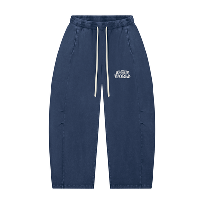 Unisex Mineral Wash Barrel Leg Pants