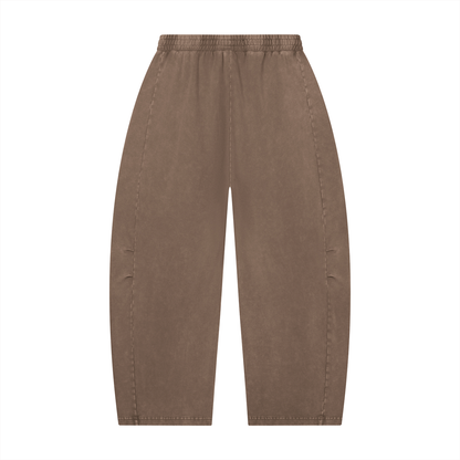 Unisex Mineral Wash Barrel Leg Pants