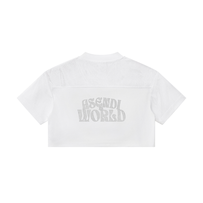 Cropped Paneled V-Neck Jersey