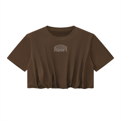 Crop Bubble Hem T-Shirt