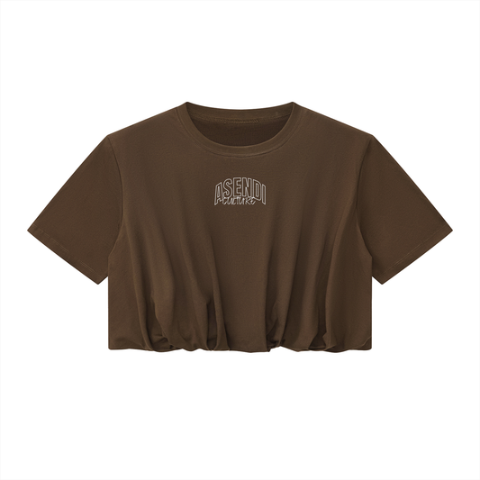 Crop Bubble Hem T-Shirt