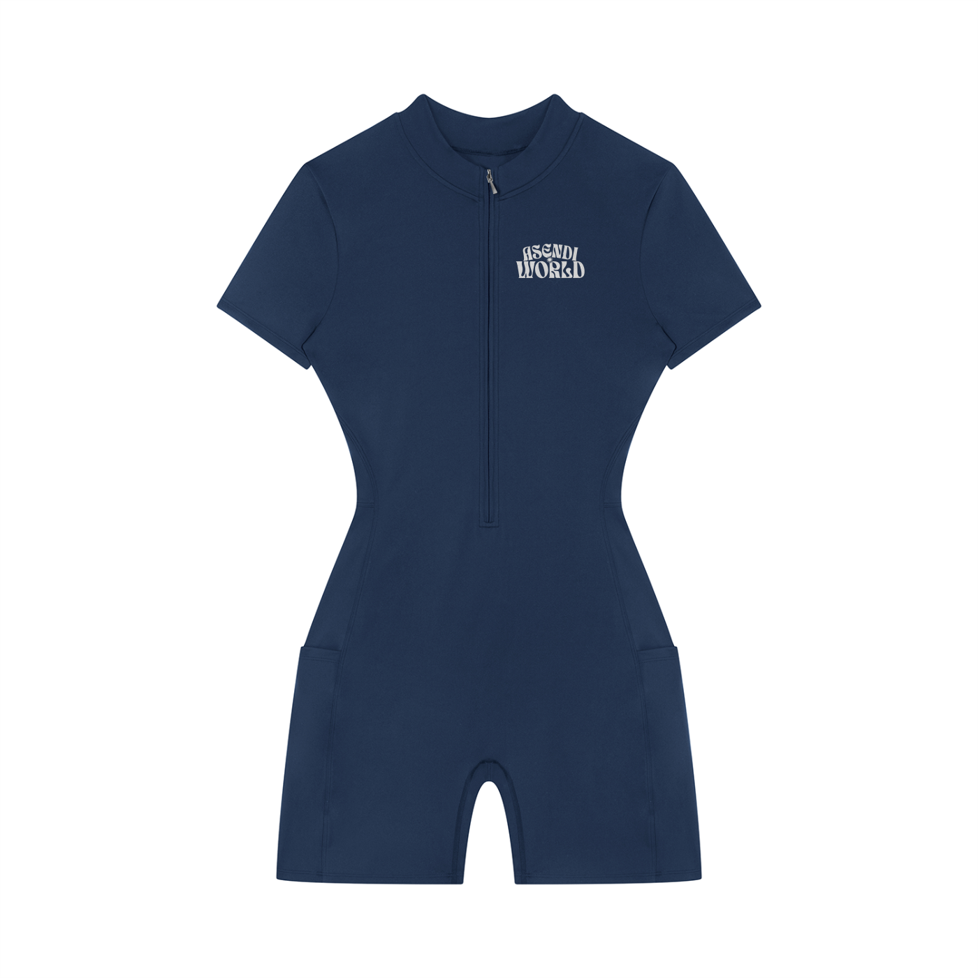 Women's Quarter-Zip Short Sleeve Romper
