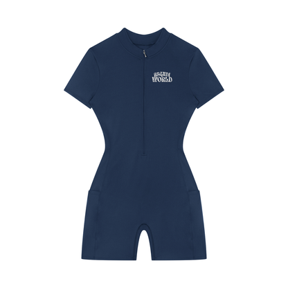 Women's Quarter-Zip Short Sleeve Romper