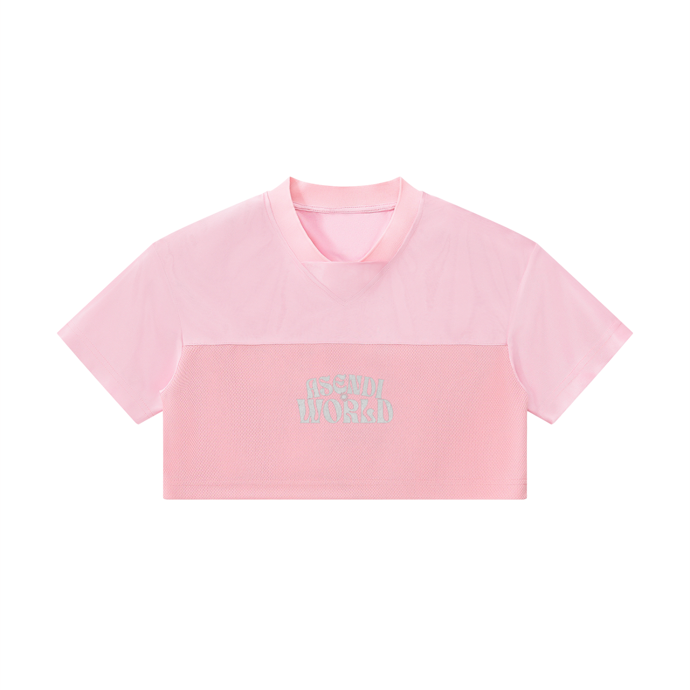 Cropped Paneled V-Neck Jersey