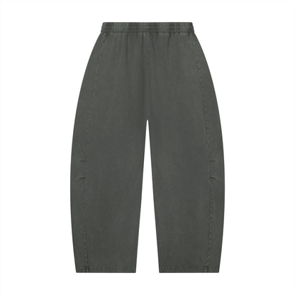Unisex Mineral Wash Barrel Leg Pants