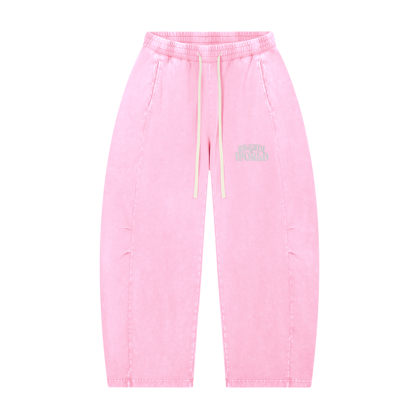 Unisex Mineral Wash Barrel Leg Pants