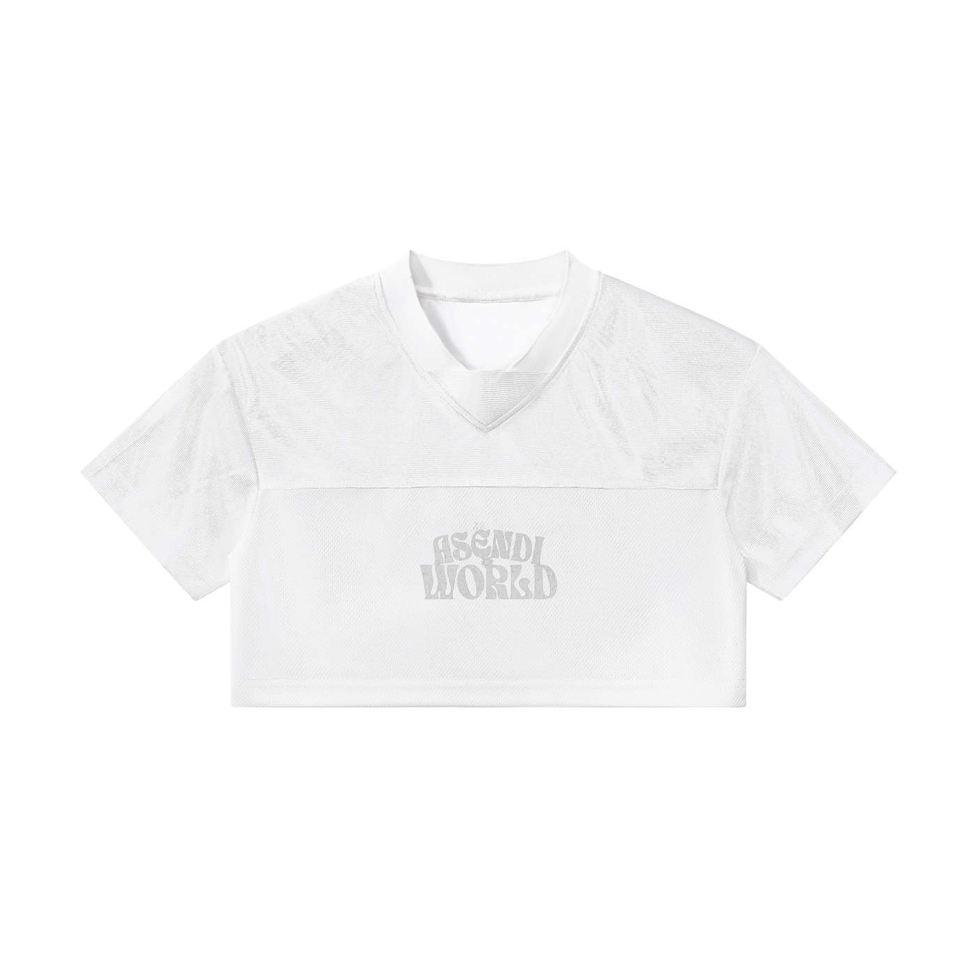 Cropped Paneled V-Neck Jersey