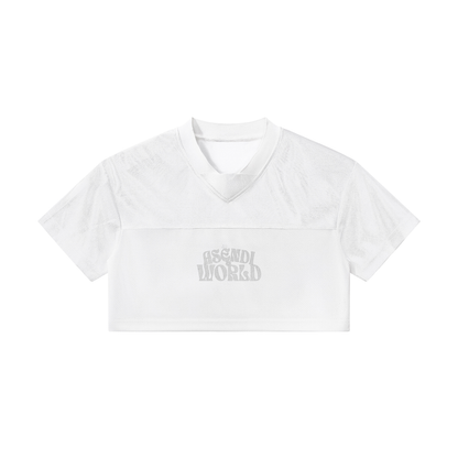 Cropped Paneled V-Neck Jersey