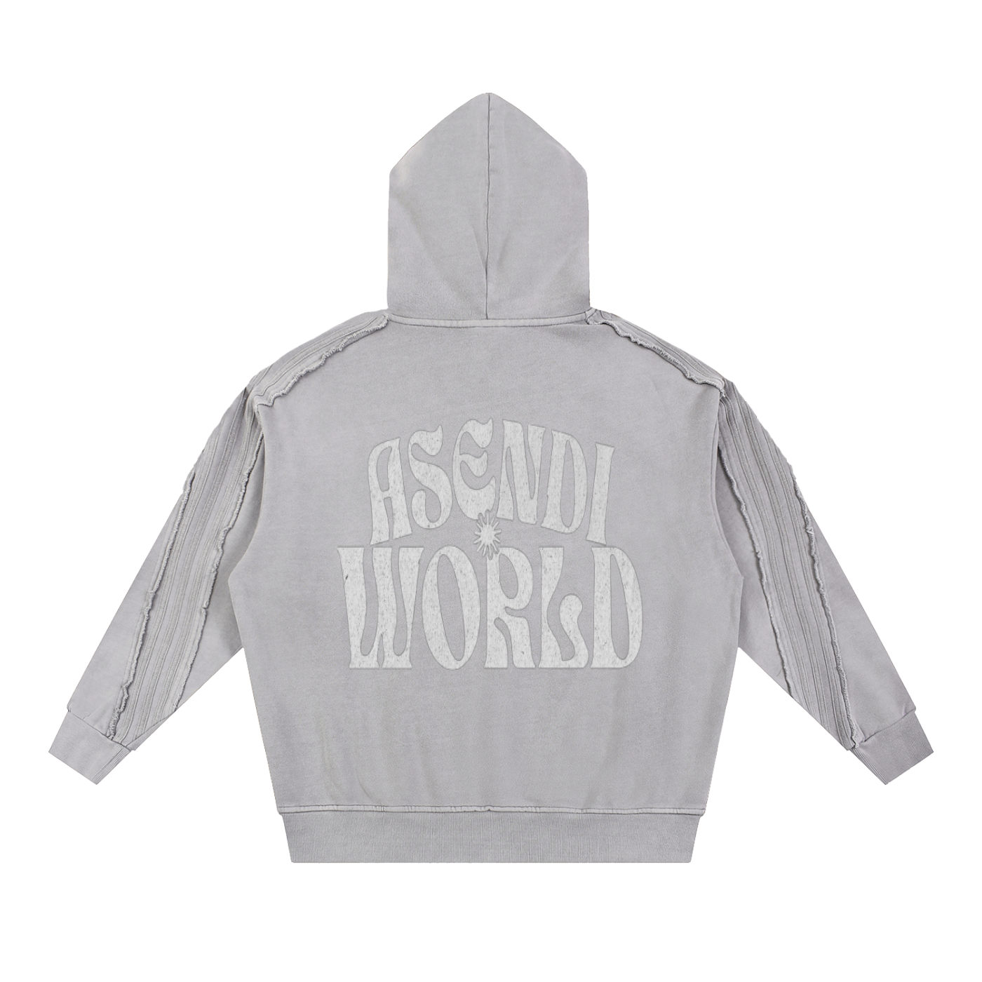 Unisex Snow Washed Tape Raw Edge Hoodie