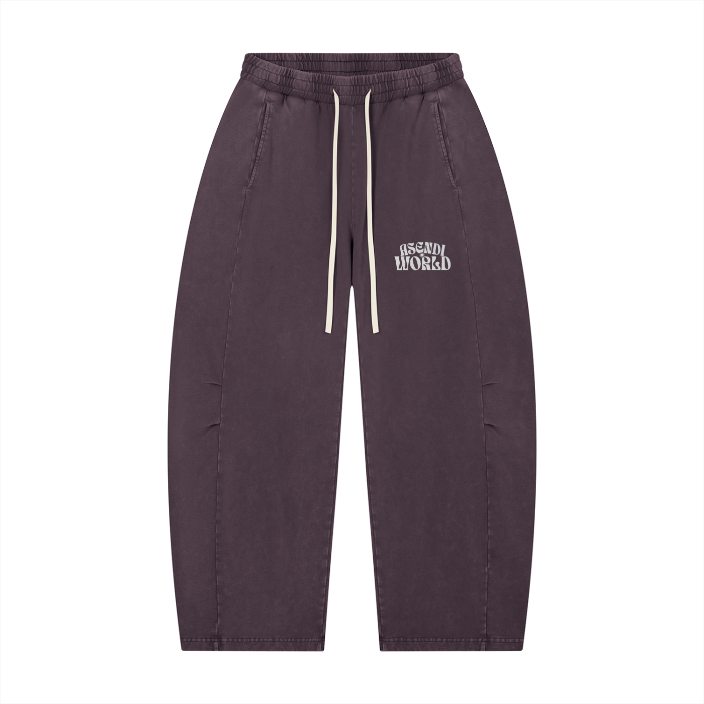 Unisex Mineral Wash Barrel Leg Pants