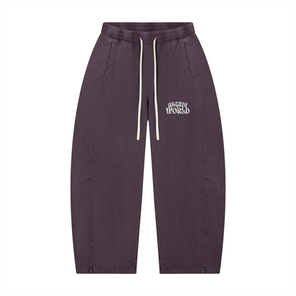 Unisex Mineral Wash Barrel Leg Pants