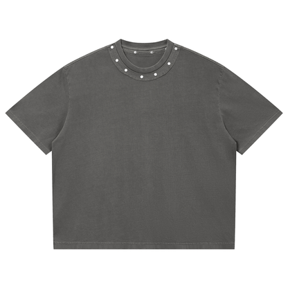 Washed Boxy Studded T-Shirt
