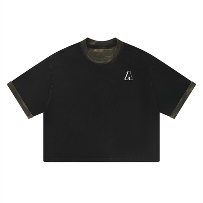 Mineral Washed Boxy Panel T-Shirt