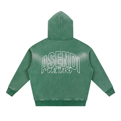 Unisex Sunfade Two-way Zipper Boxy Fleece Hoodie