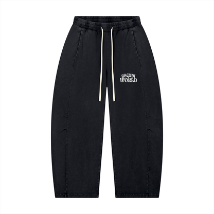 Unisex Mineral Wash Barrel Leg Pants