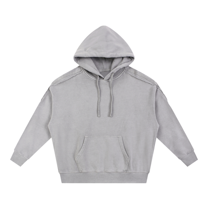 Unisex Snow Washed Tape Raw Edge Hoodie