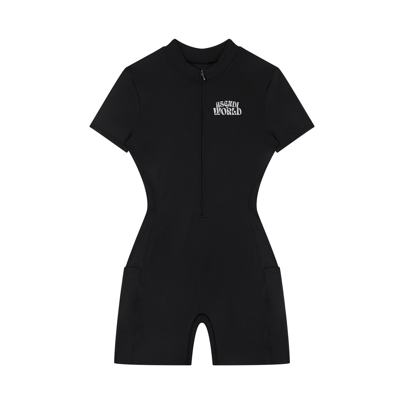 Women's Quarter-Zip Short Sleeve Romper
