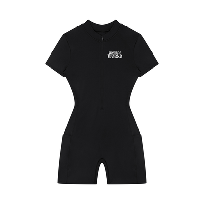 Women's Quarter-Zip Short Sleeve Romper