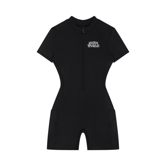 Women's Quarter-Zip Short Sleeve Romper
