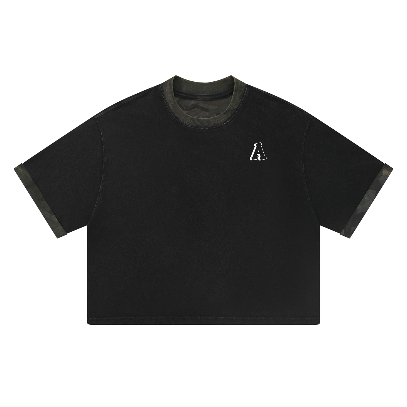 Mineral Washed Boxy Panel T-Shirt