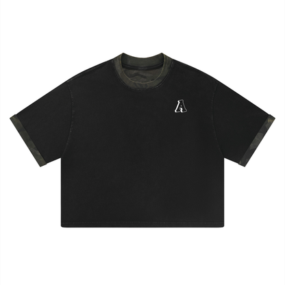 Mineral Washed Boxy Panel T-Shirt