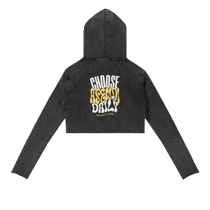Women's Vintage Washed Raw Edge Hoodie