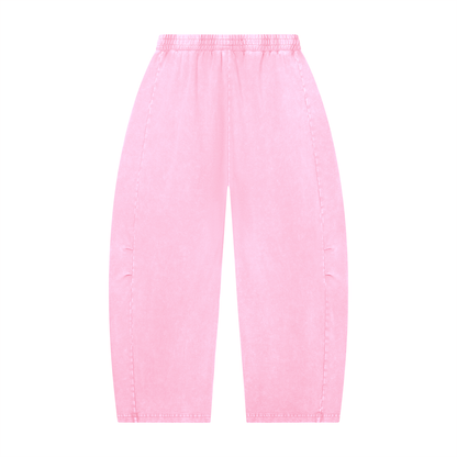 Unisex Mineral Wash Barrel Leg Pants