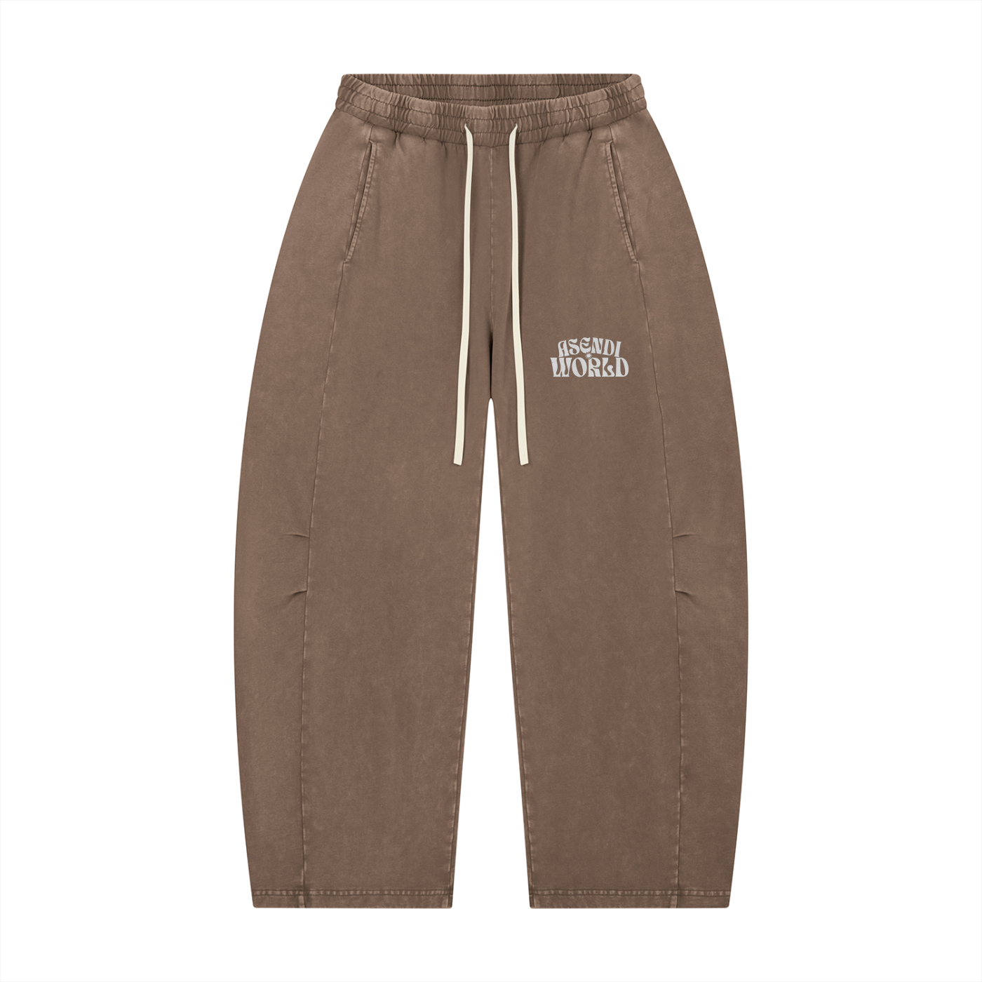 Unisex Mineral Wash Barrel Leg Pants