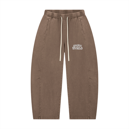 Unisex Mineral Wash Barrel Leg Pants