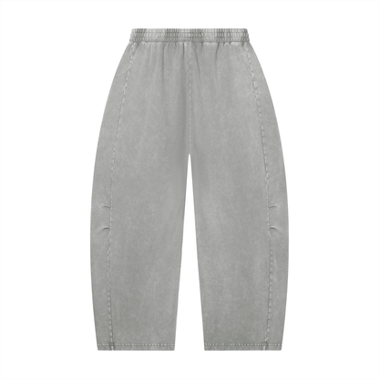 Unisex Mineral Wash Barrel Leg Pants
