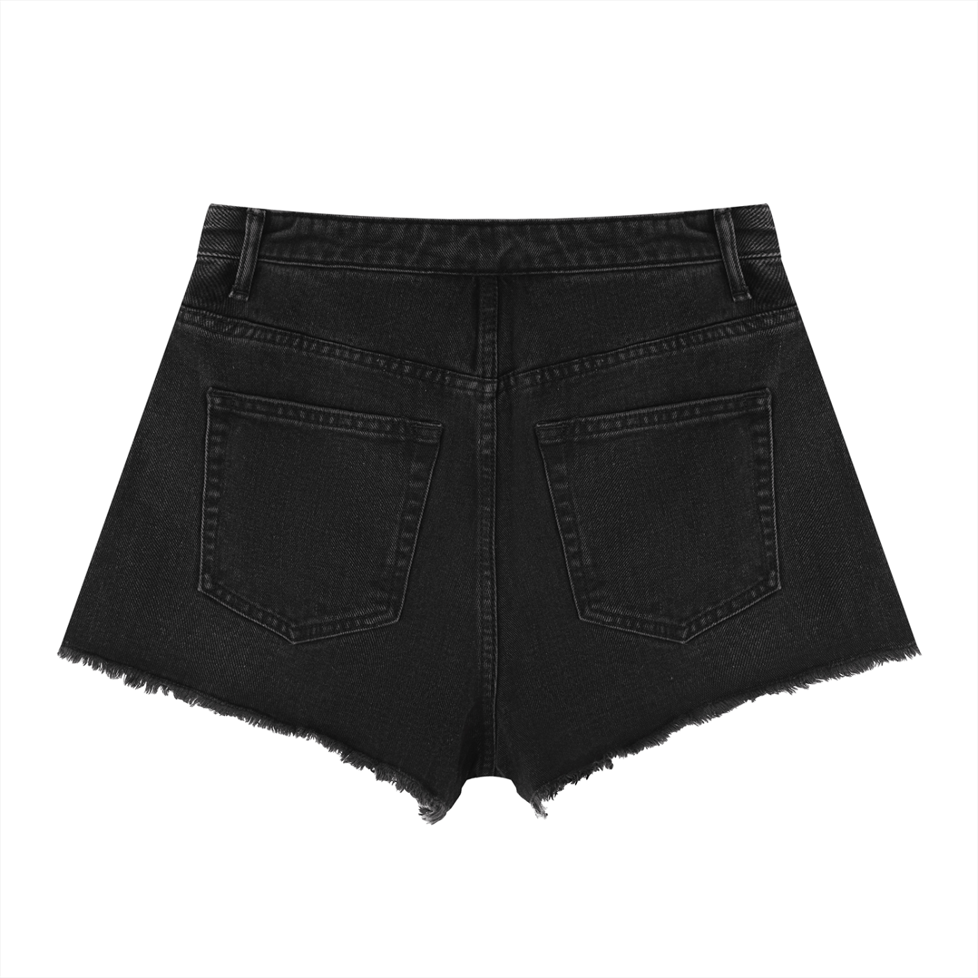 Vintage Wash High Rise Denim Shorts