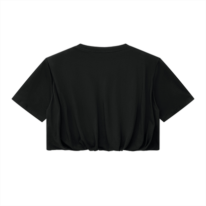 Crop Bubble Hem T-Shirt