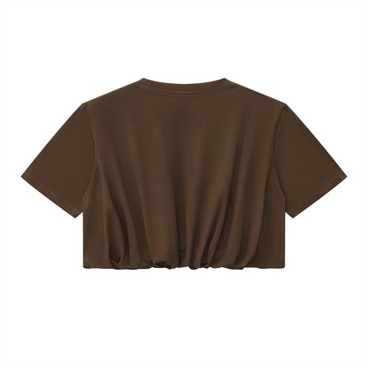Crop Bubble Hem T-Shirt