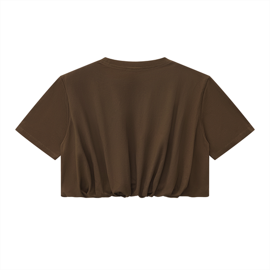Crop Bubble Hem T-Shirt