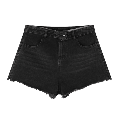 Vintage Wash High Rise Denim Shorts