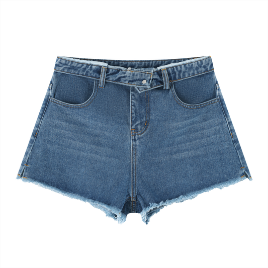 Vintage Wash High Rise Denim Shorts