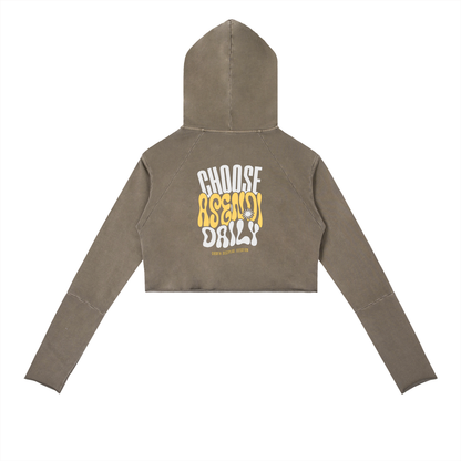 Women's Vintage Washed Raw Edge Hoodie