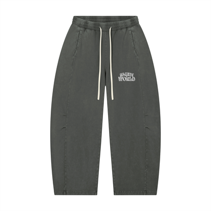 Unisex Mineral Wash Barrel Leg Pants