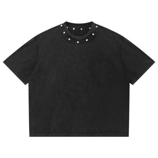 Washed Boxy Studded T-Shirt