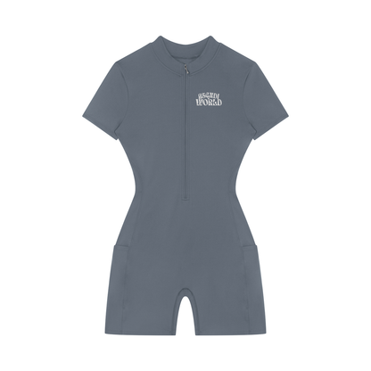 Women's Quarter-Zip Short Sleeve Romper