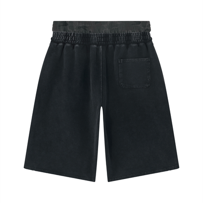 Vintage Wash Distressed Wide Leg Shorts