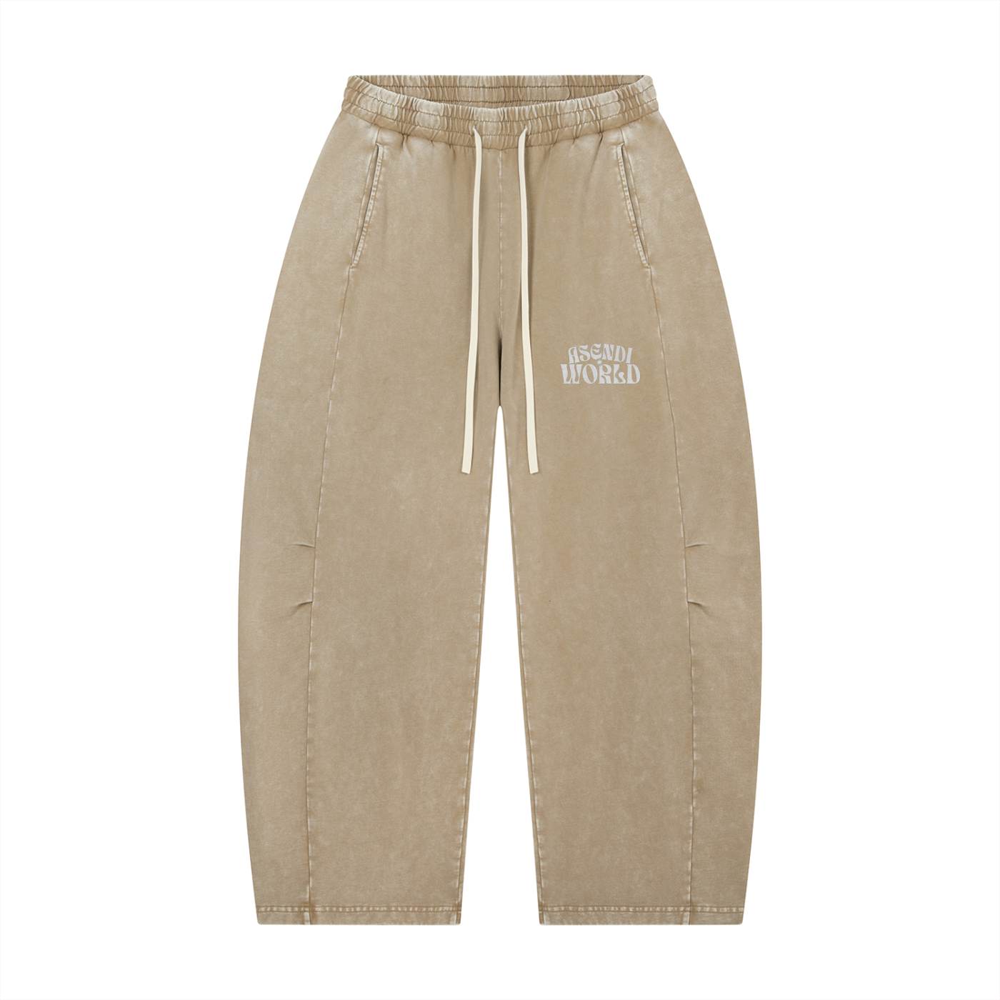 Unisex Mineral Wash Barrel Leg Pants