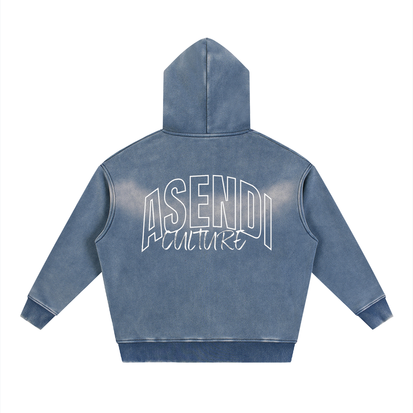 Unisex Sunfade Two-way Zipper Boxy Fleece Hoodie