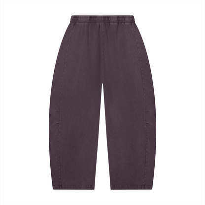 Unisex Mineral Wash Barrel Leg Pants