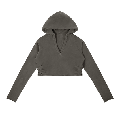 Women's Vintage Washed Raw Edge Hoodie